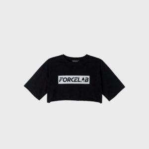 Черна дамска Oversized Crop тениска Forcelab
