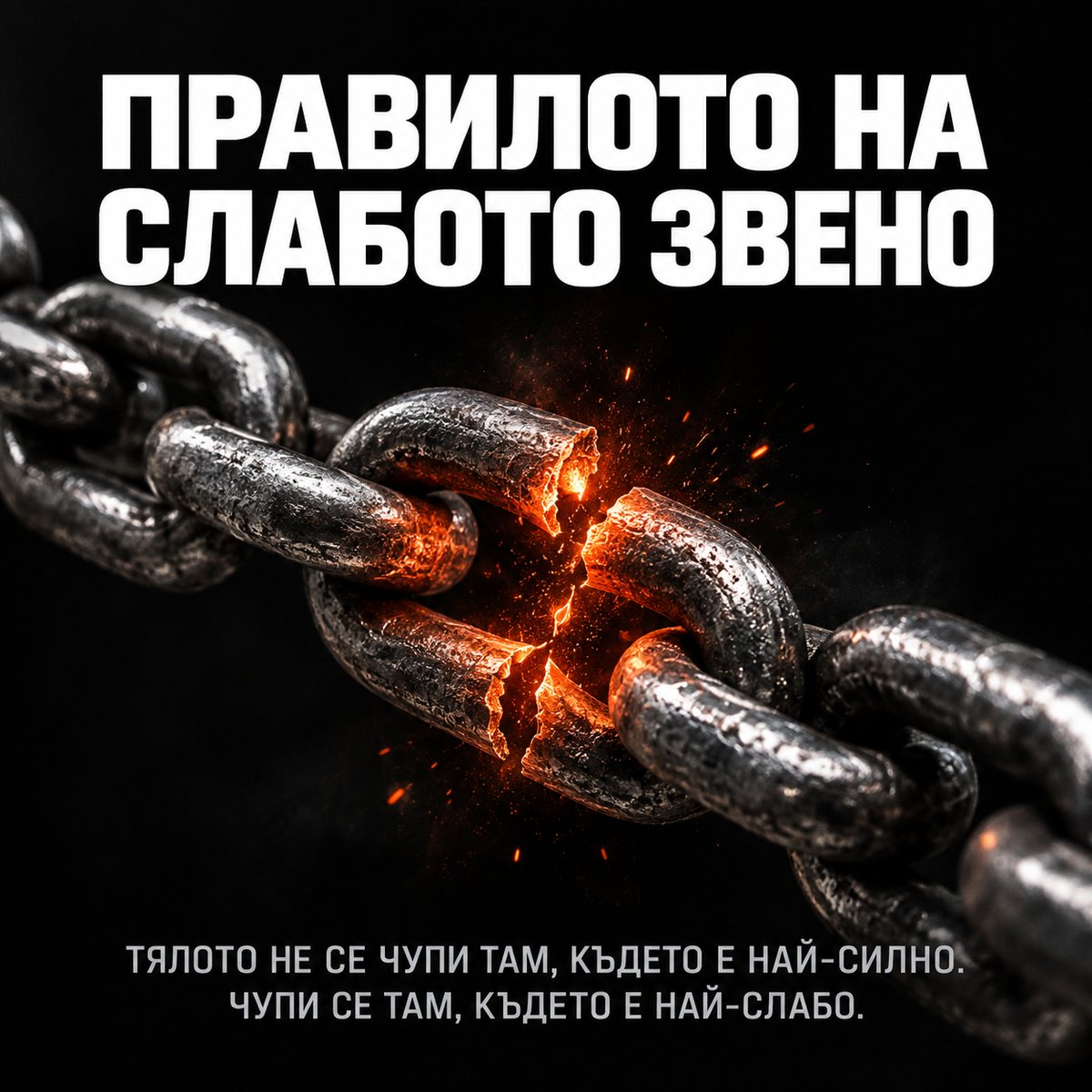 Правилото на слабото звено — тялото не се чупи там, където е най-силно.